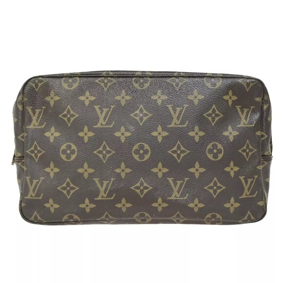 LOUIS VUITTON Trousse Toilette 28 Clutch Hand Bag Monogram Brown - Picture 1 of 7